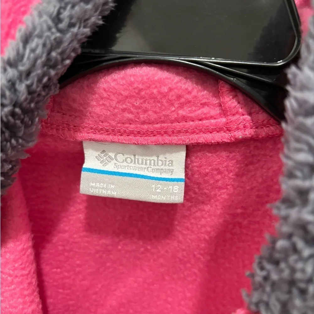 Columbia Pink Fleece Baby Bunting 12-18 Months
